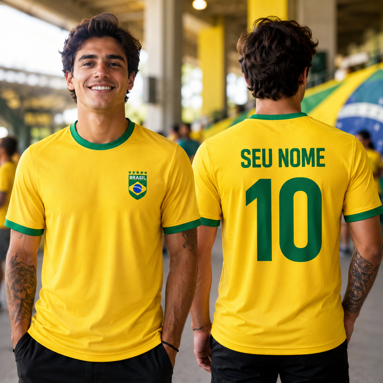 Camisa Brasil Copa 2026 Com Seu Nome - Algodão Unissex Torcida Patriota Brasil